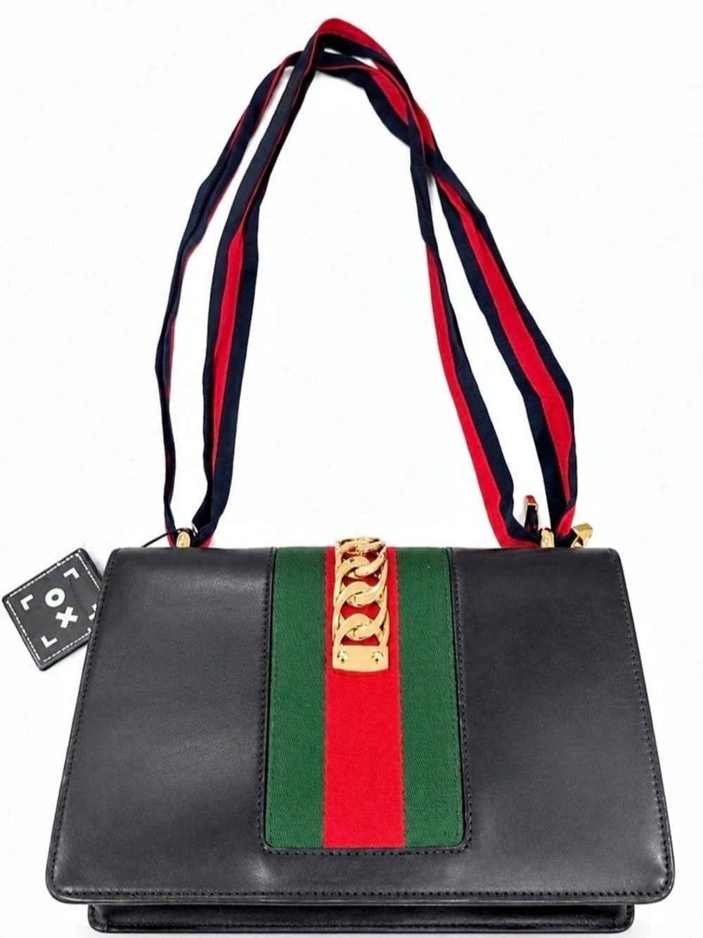 Gucci Sylvie Small Shoulder Bag Black & Red